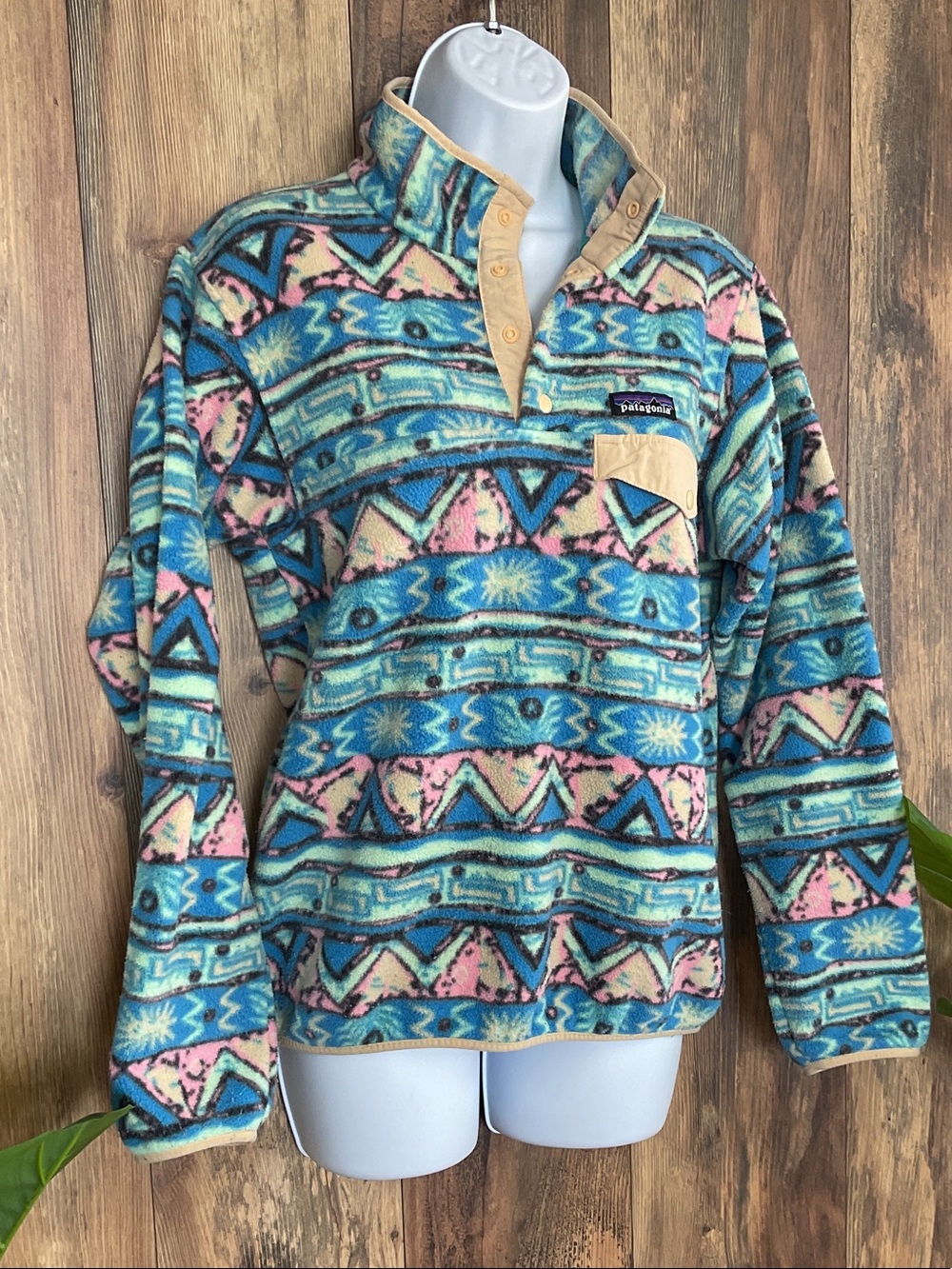 Patagonia Printed Fleece Pullover Jacket S C329